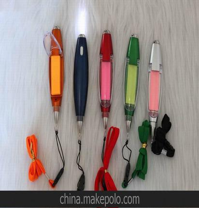韩国创意文具批发 医药广告圆珠笔定制 挂绳便签LED灯笔 办公用品